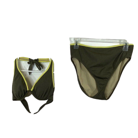 Victoria's Secret Olive Green Wire Halter‎ Bikini Top 36B - Picture 1 of 4